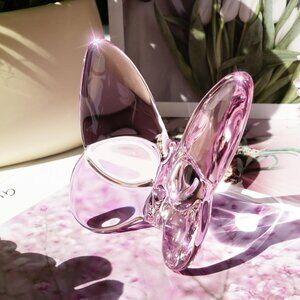 Crystal glass  pink butterfly